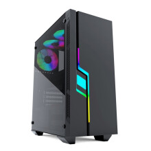 ATX-behuizing - GEMBIRD - Fornax 2000 - RGB LED-verlichting - Zwarte kleur - Semi-toren