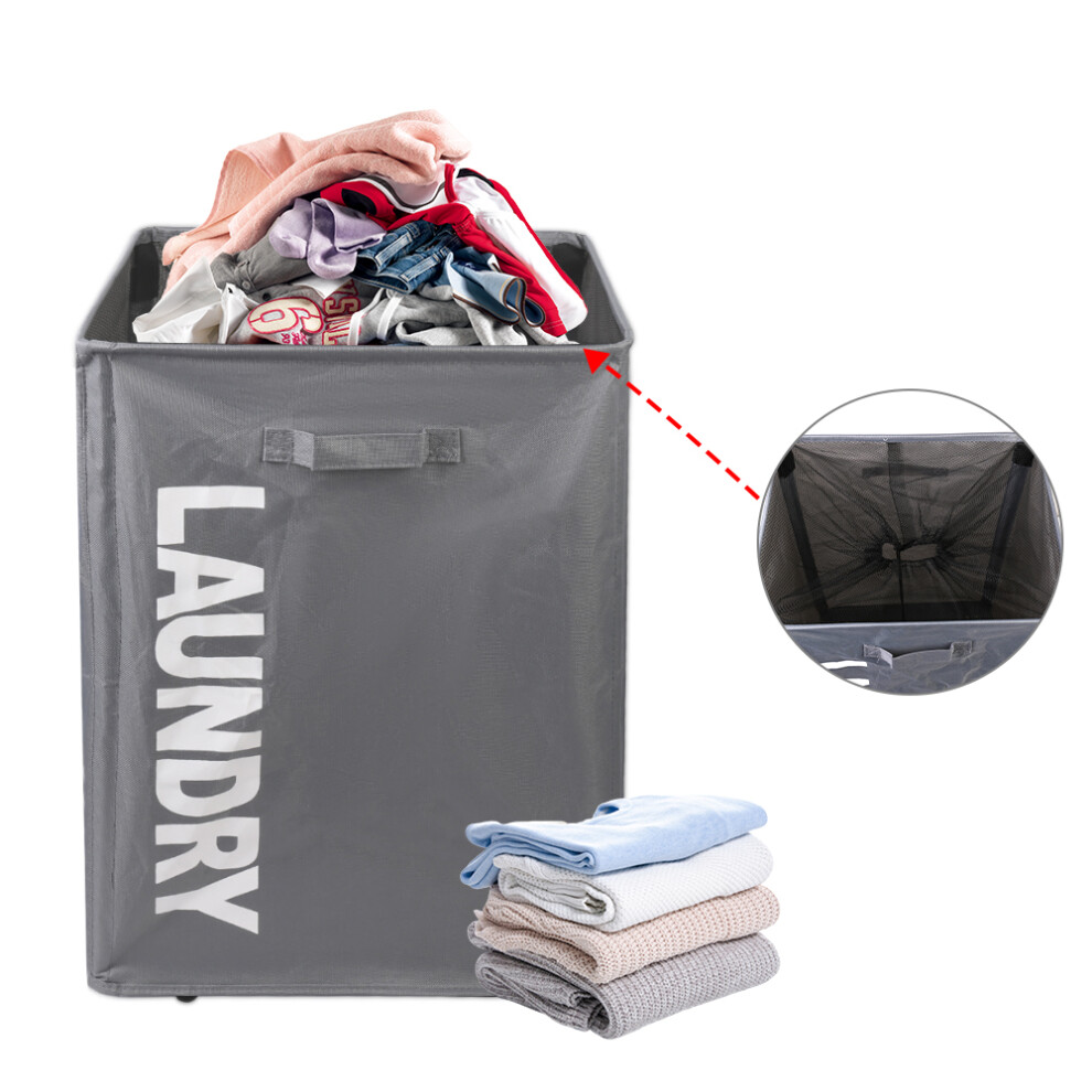 Laundry Basket Rolling Slim On Wheels Foldable Waterproof Washing Bin