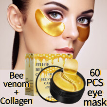 ((1 pack) 60pcs) New Zealand Bee Venom Collagen Eye Mask,Hyaluronic Acid and Collagen, Mild Formula, Natural Extract