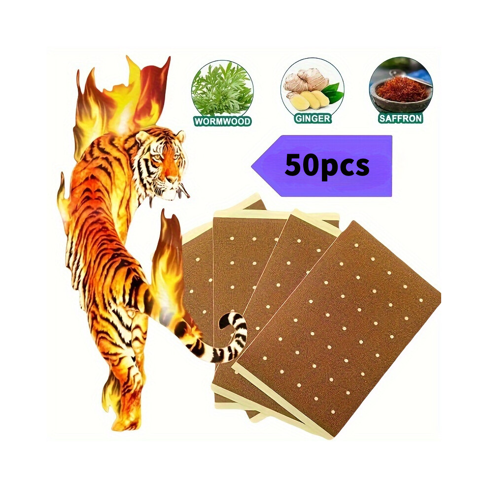 (50pcs) 50pcs of Chinese Herbal Heat Patches - Long-Lasting, Ultra-Strong Effect, Natural Tiger Balm Patches.
