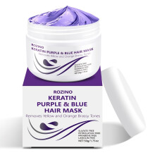 (50g) ROZINO Keratin Purple & Blue Hair Mask, 50g - Deep Moisturizing Treatment with Plant Extracts