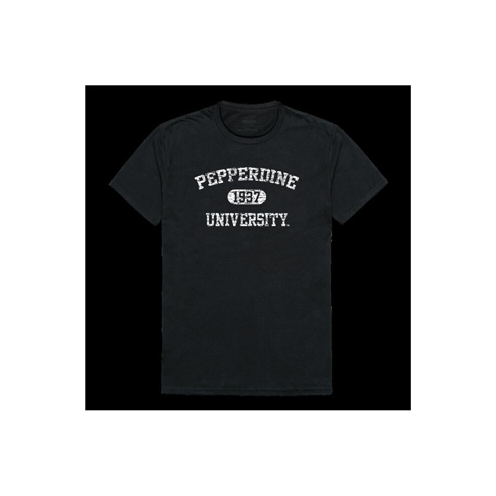 W Republic 574-196-BLK-01 Pepperdine University Waves Distressed Arch College T-Shirt, Black - Small-image-OPC-PGH8XYB-NEW