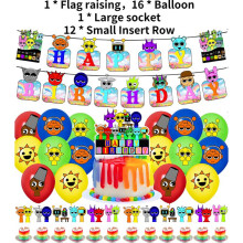 (Suit) Pull Birthday Sprunki Flag Balloon Cake With Girls And Kids Party Decorations