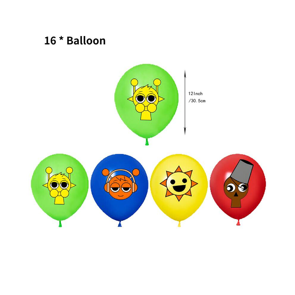 (Balloon) Pull Birthday Sprunki Flag Balloon Cake With Girls And Kids Party Decorations