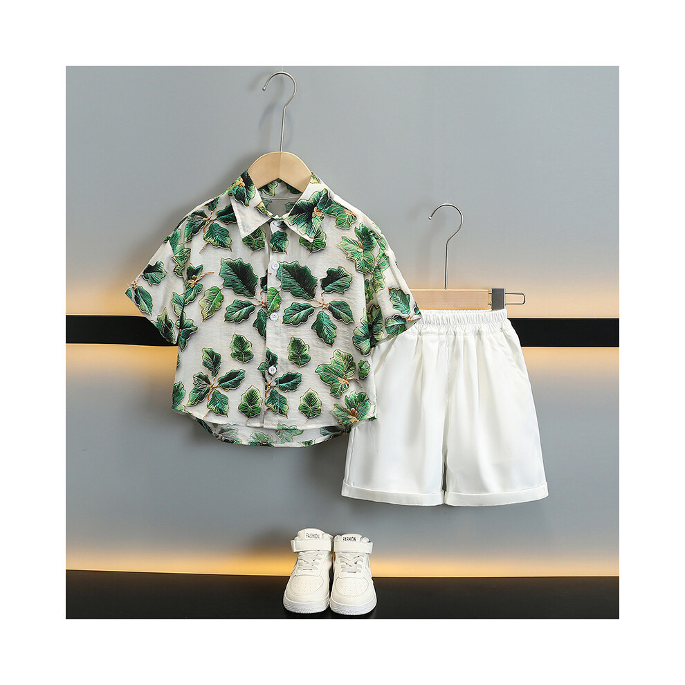 (StyleF) Summer Boys Trendy Clothing Set Soft Cotton Short Sleeve And Shorts Shirt-image-OPC-PGH97MT-NEW