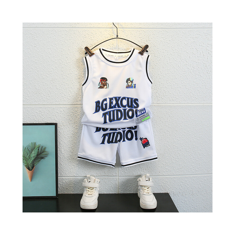 (White, 130cm) Boys Sportswear Contemporary Set Breathable And Soft Fabric For Active Toddlers Aged To 8 3-image-OPC-PGH999D-NEW