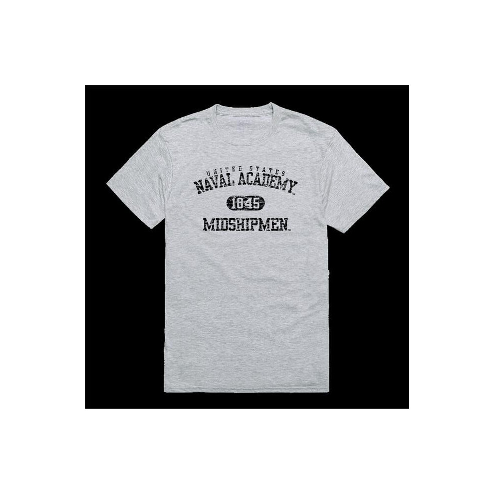 W Republic 574-136-HGY-01 United States Naval Academy Midshipmen Distressed Arch College T-Shirt, Heather Grey - Small-image-OPC-PGH9BYN-NEW