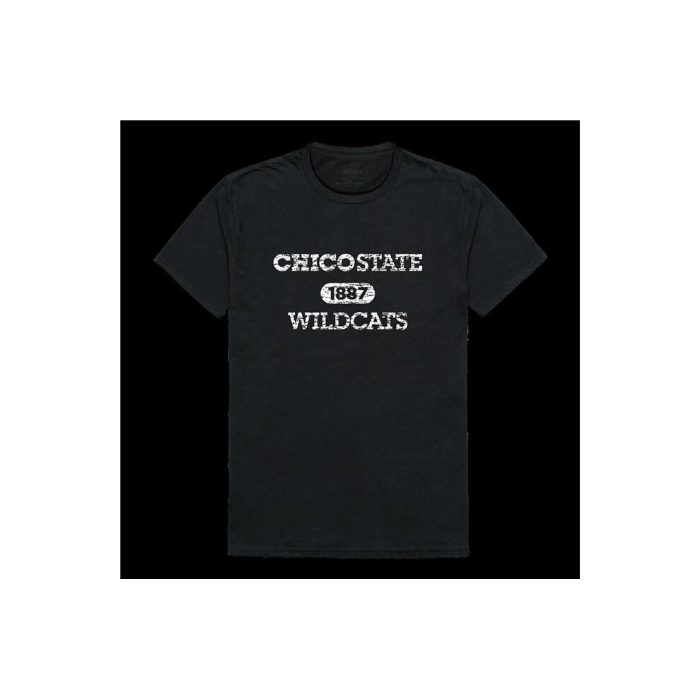 W Republic 574-163-BLK-01 California State University, San Marcos Chico Wildcats Distressed Arch College T-Shirt, Black - Small-image-OPC-PGH9DPS-NEW