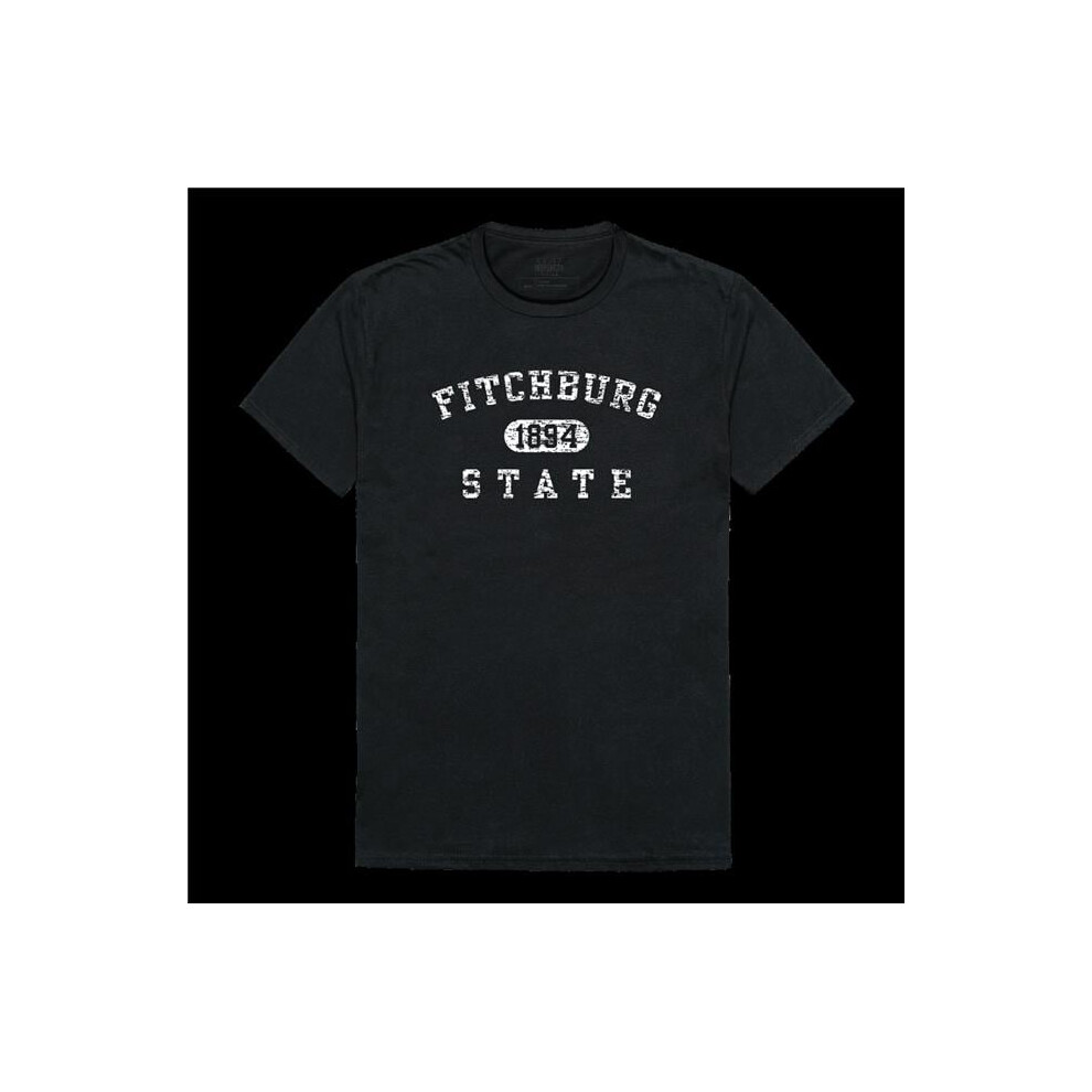W Republic 574-519-BLK-04 Fitchburg State University Falcons Distressed Arch College T-Shirt, Black - Extra Large-image-OPC-PGH9FR9-NEW