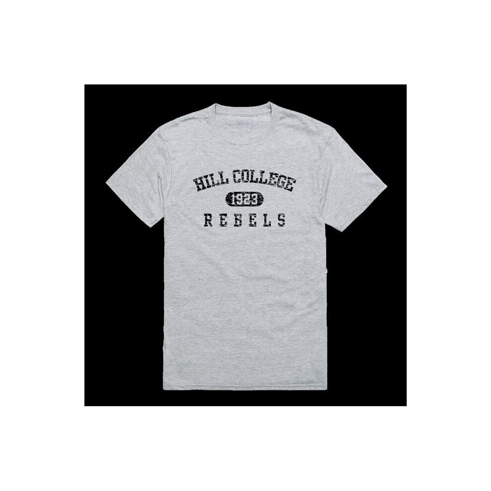 W Republic 574-523-HGY-04 Hill College Rebels Distressed Arch T-Shirt, Heather Grey - Extra Large-image-OPC-PGH9FSK-NEW