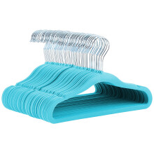 Amazon Basics Kids Velvet NonSlip Clothes Hangers for Infant and Toddler 116 Inches for baby clothes Pack of 50 Blue