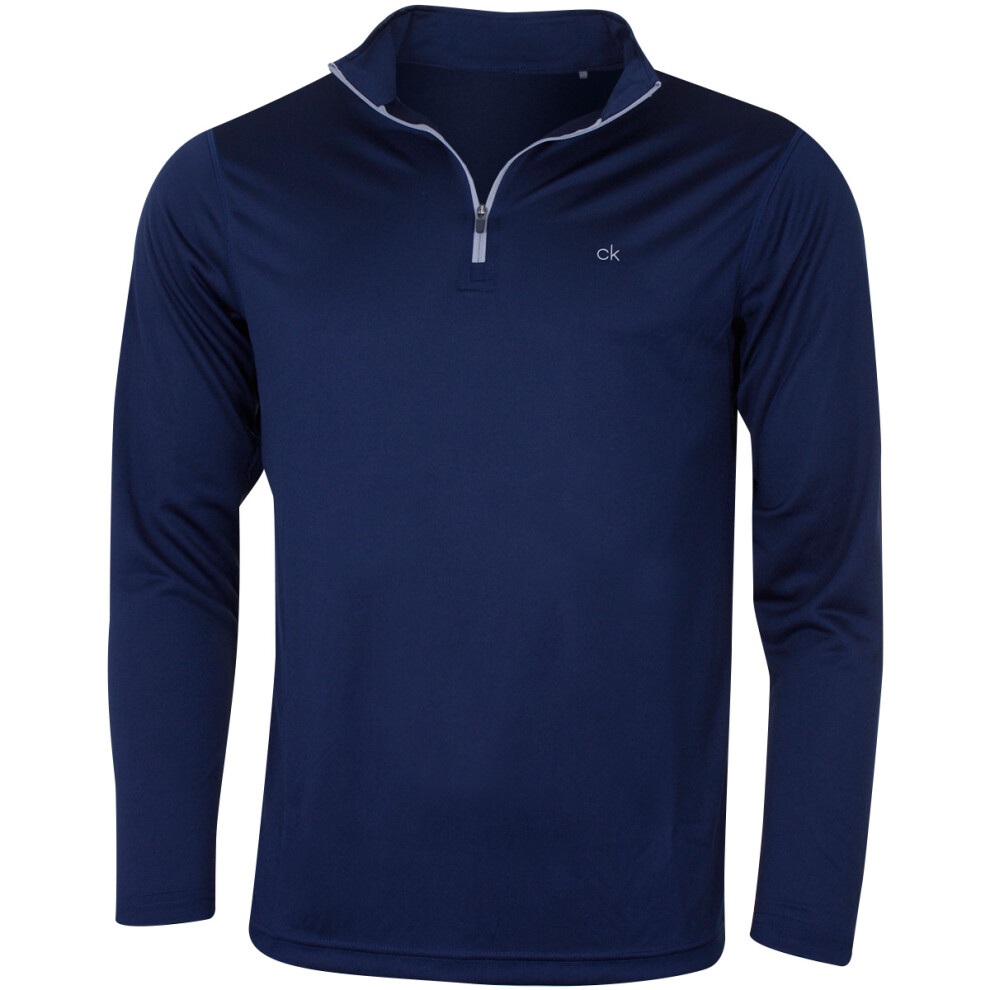 (XXXL, Navy) Calvin Klein Golf Mens 2025 CK Harlem Technical 1/4 Zip Sweater