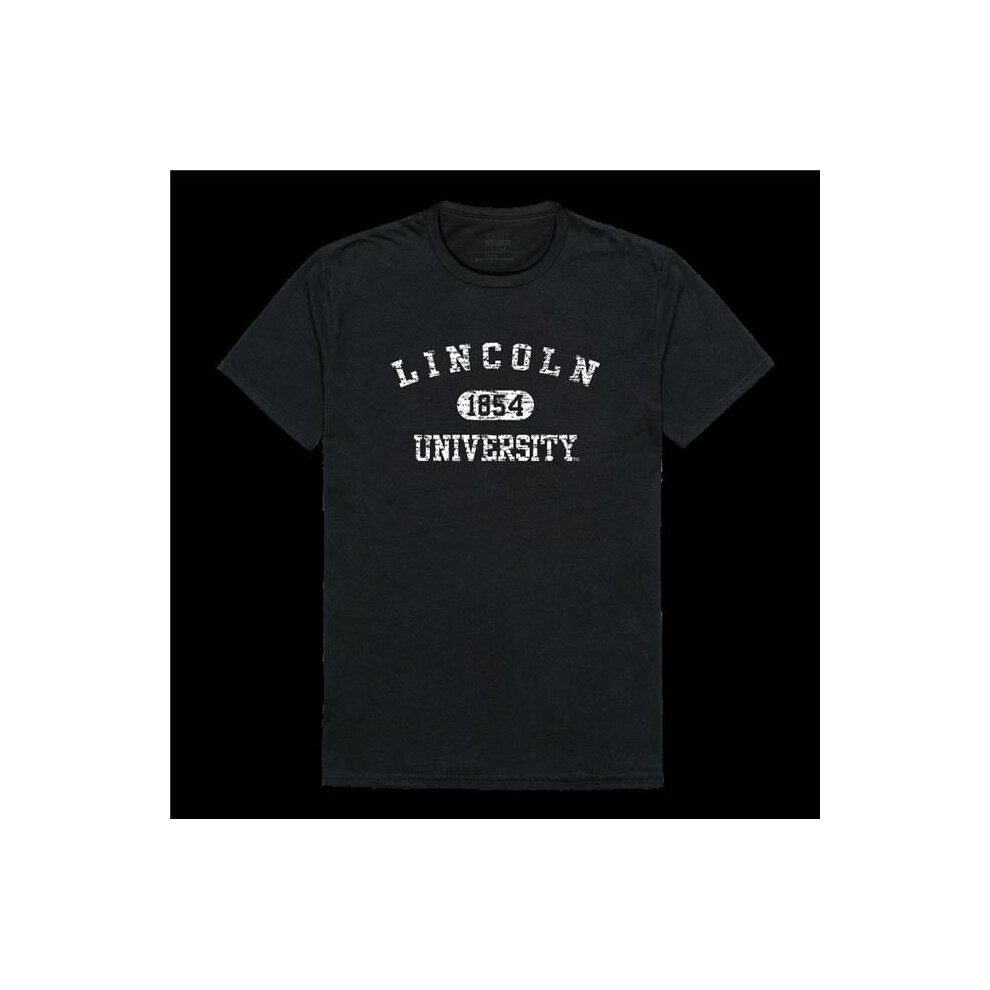 W Republic 574-532-BLK-03 Lincoln University Lions Distressed Arch College T-Shirt, Black - Large-image-OPC-PGH9JM5-NEW