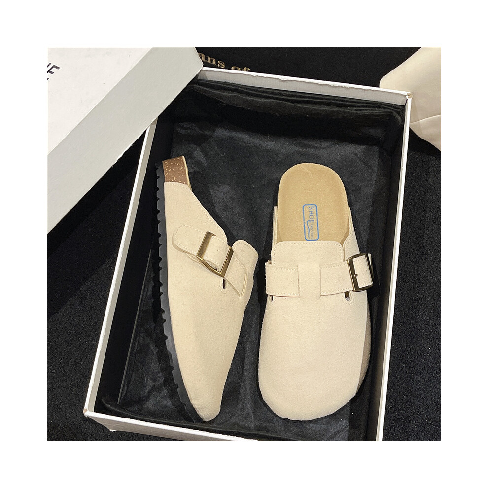 (Apricot, 37) Versatile Summer Slip On Clogs For Women Available In Khaki Beige Colors And Brown