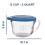 Anchor Hocking Rührschüssel, 2 Quart Glas-Mischschüssel mit blauer Abdeckung 3