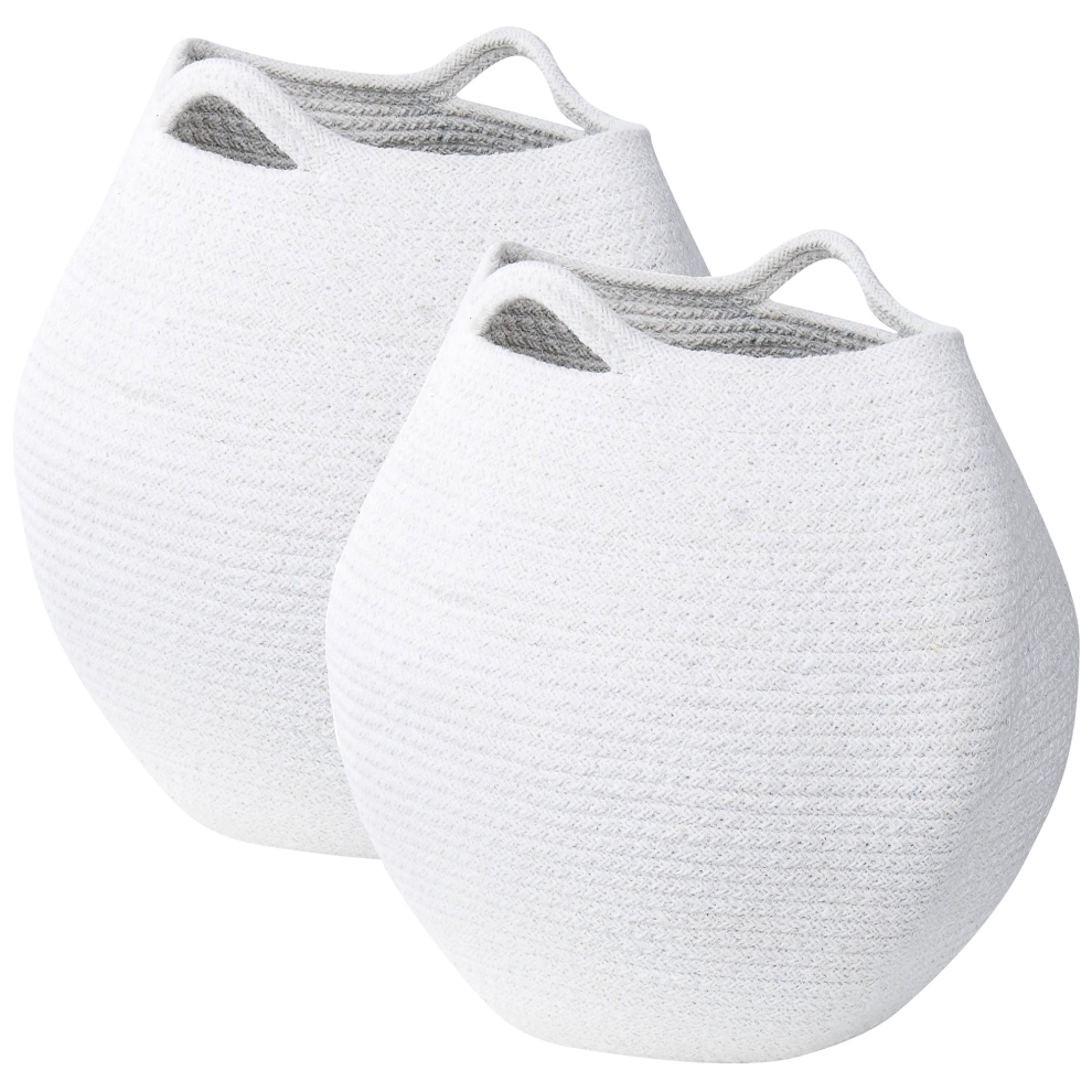 Set of 2 Baskets PANJGUR Cotton White