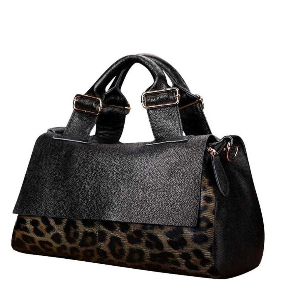 (as the picture, width 23cm, height 39cm,) Leather Large Capacity Bag Women &apos;s Bag New Foreign Style Leopard Print Handbag Women &apos;s Large Bag Soft Leather Women &apos;s Bag