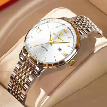 (Silver Blue) Luxury Watch For Woman Waterproof Luminous Date Quartz Ladies Wristwatch