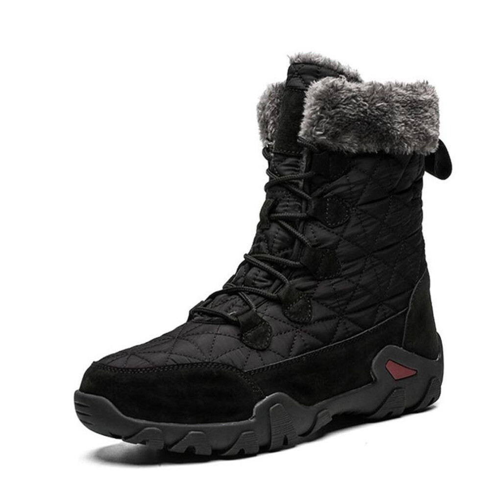 (black, 38) Men&apos;s Boots Large Waterproof Non-slip Plus Velvet Snow Boots Winter Men&apos;s Cotton Boots Casual Martin Boots Outdoor High-top Warm Boots 38-47