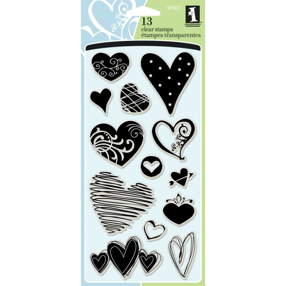 Inkadinkado Hearts Zestaw Znaczkw Dla Sztuki I Rzemiosla 13Pc-image