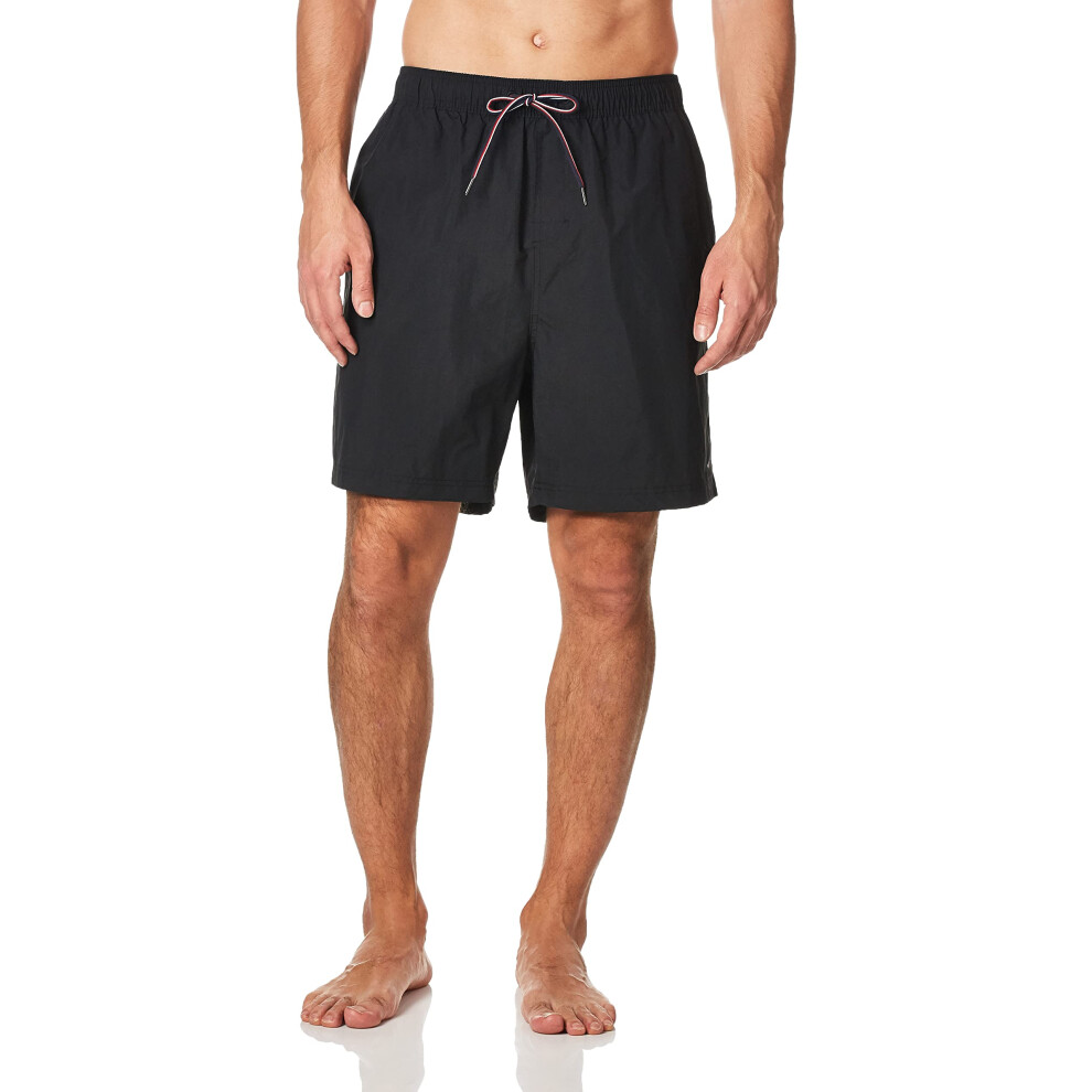 Tommy Hilfiger mens 7"""" Swim Trunks  Tommy Black  Large US