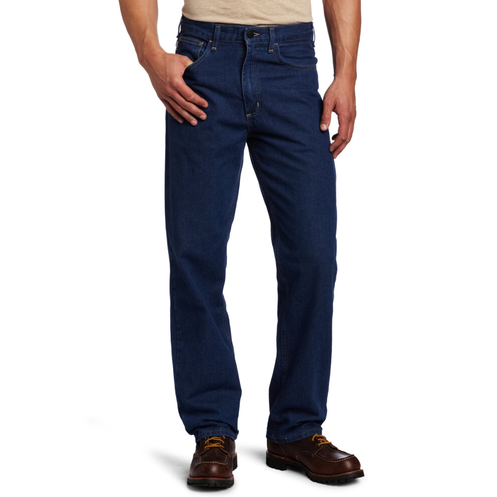 Carhartt mens Flame Resistant Signature Denim Relaxed Fit jeans  Denim