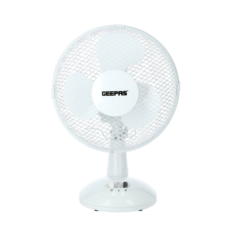 GEEPAS 9" Table Fan | Electric Portable Worktop Desk Fan with 2 Speeds 3 Blades 22W