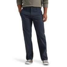 Lee Men's Extreme Motion Flat Front Regular Straight Pant Navy 34W x 30L