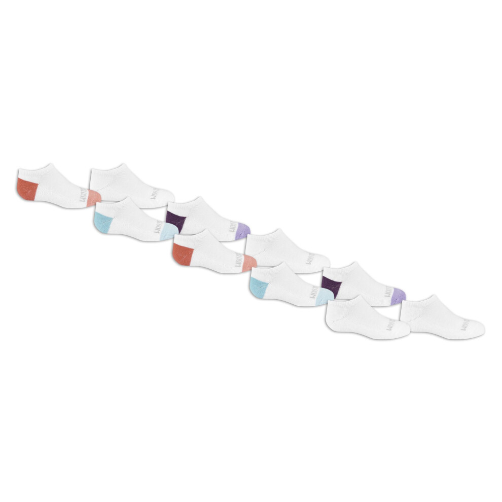 Chaussettes invisibles coussinées Little Everyday Active pour fille de Fruit of the Loom - Lot de 6 paires - Blanc - 10,5-4