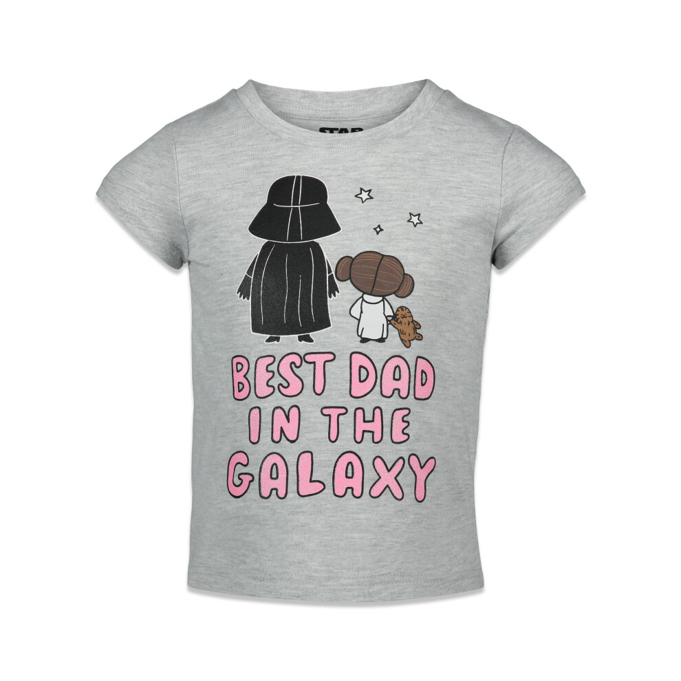 STAR WARS Darth Vader Princess Leia Big Girls Graphic T-Shirt Gray 10-