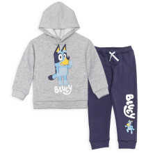 Bluey Toddler Boys Felpa con cappuccio in pile e pantaloni Set completo grigio/blu 3T