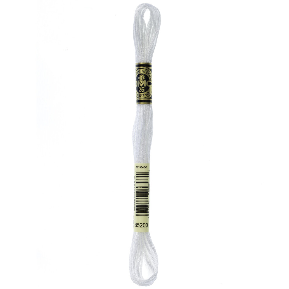 DMC 117-B5200 6 Strand Embroidery Cotton Floss  Snow White  8.7-Yard
