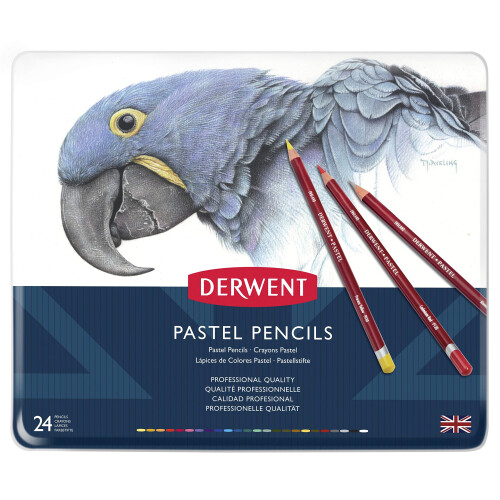 Derwent Derwent Pastel Pencils 4mm Core Metal Tin 24 Count (32992) 1
