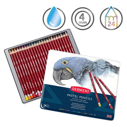 Derwent Derwent Pastel Pencils 4mm Core Metal Tin 24 Count (32992) 2