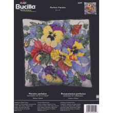 Bucilla ""Perfect Pansies"" Needlepoint Pillow Kit 4699
