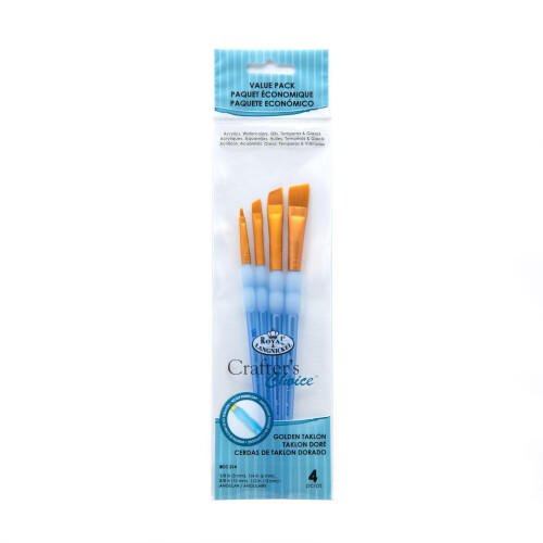 Real Techniques Royal Brush  4Pc Golden Taklon Angular Brush Set 2