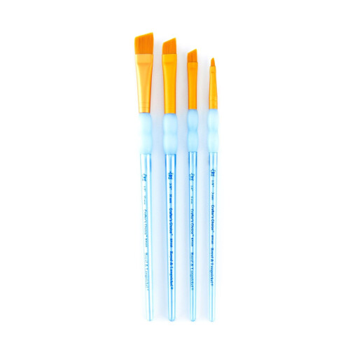 Real Techniques Royal Brush  4Pc Golden Taklon Angular Brush Set