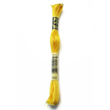 Dmc 6-strngige Stickerei-Baumwolle, 8,7 Yards, Mittelgelb