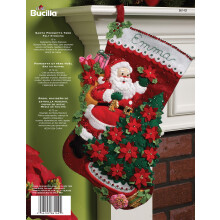 Bucilla 18-Inch Kerstkous Vilt Applicatie Kit, Santa Poinsettia Boom