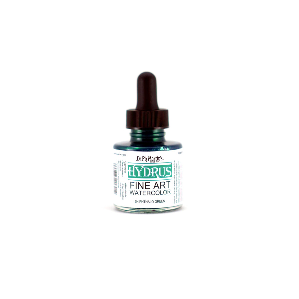 Dr Ph Martins Hydrus Fine Art 6H Watercolor Bottle  10 oz  Phthalo Green