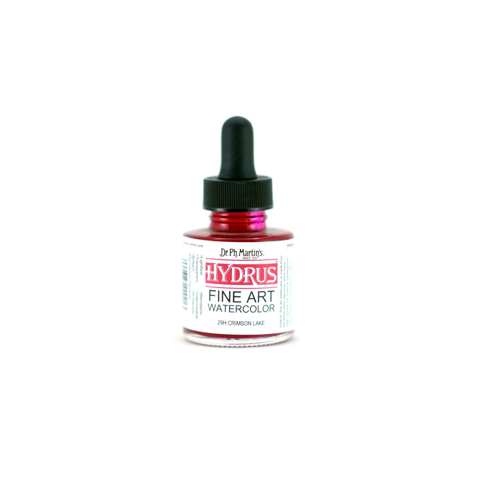 Dr Ph Martins Hydrus Fine Art 29H Watercolor Bottle  10 oz  Crimson Lake