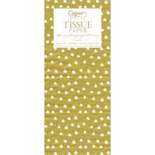 Entretenerse con papel de seda Caspari con lunares peque   os dorados, 4 hojas