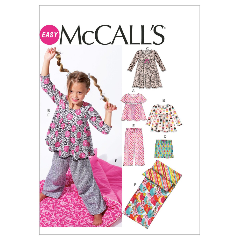 Patrons McCall's M6643 Hauts/Robes/Shorts/Pantalons pour Enfants/Filles et