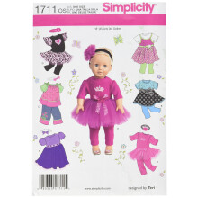Strihov n vod na oblecenie pre b biky Simplicity 1711 s velkostou 18 palcov, velkost OS (jedna velkost)