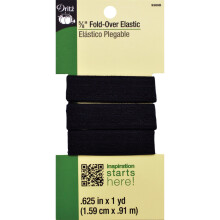 Dritz Fold x 7 El   stico negro de 5/8 pulgadas por 1 yarda