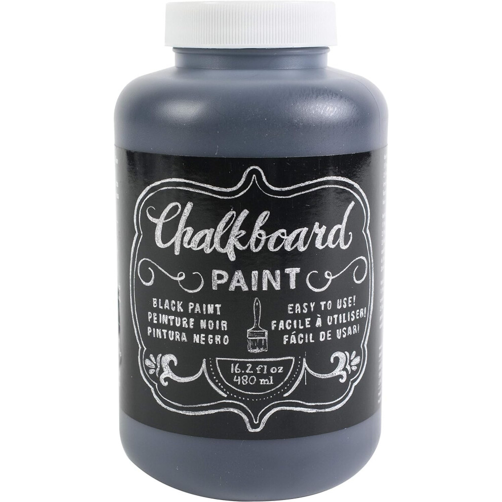 American Crafts Schoolbordverf Zwart 16 oz Te gebruiken voor Muren Deuren Papier Hout en Meer Perfect voor Kaarten Decoraties Onderdeel