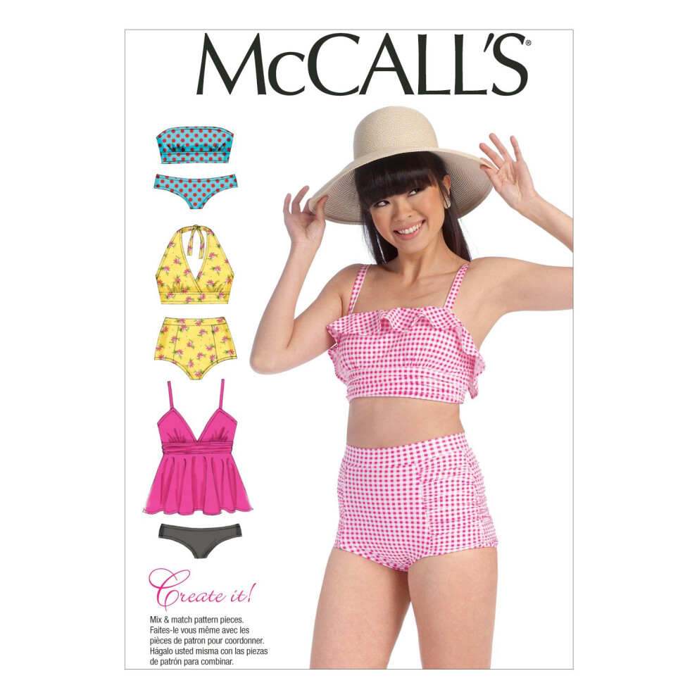 Patrons de couture McCall's M7168 pour maillots de bain pour femme E5 (14-16-1