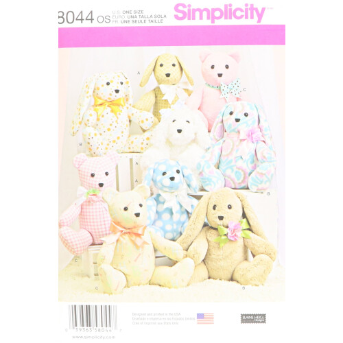 Simplicity US8044OS Modello di cucito per peluche per bambini, uno