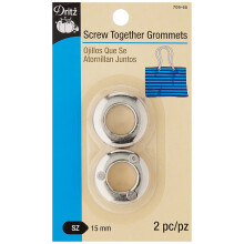 Dritz 709-65 Robuste runde Tlle zum Zusammenschrauben, Nickel, 15 mm, 2 Stze, Silber