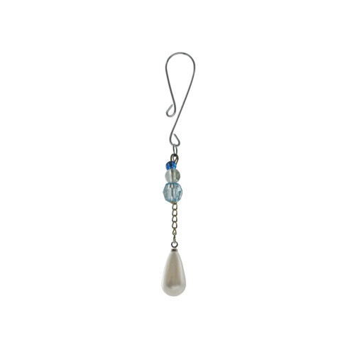 PINZETTE BIJOUX DE CLI CON PERLA SU CATENA E PERLINE BLU